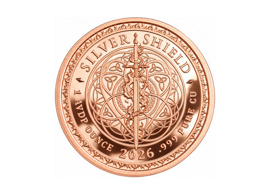 2026 Freedom Girl 1 oz Copper Round back reverse design, polished copper finish on a white background — Altrukom Bullion.