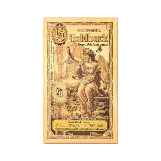 2026 California 1/4 Goldback Alpha Series — single-note front