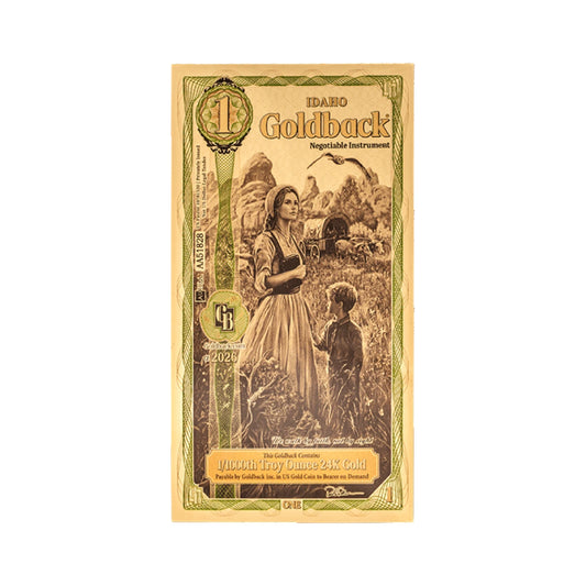 2026 Idaho 1 Goldback Alpha Series — single-note front