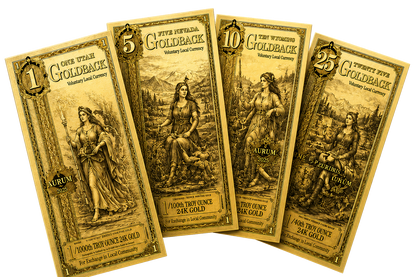 Goldback Bullion Bundle by Altrukom featuring genuine 24K fractional physical gold notes.