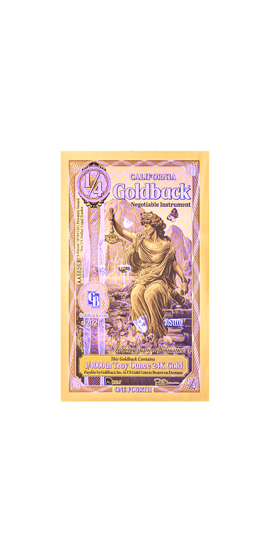 2026 California quarter Goldback Alpha Series — UV security features