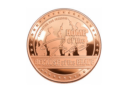 Home of the Free 1 oz Copper Round, front design — Altrukom Bullion