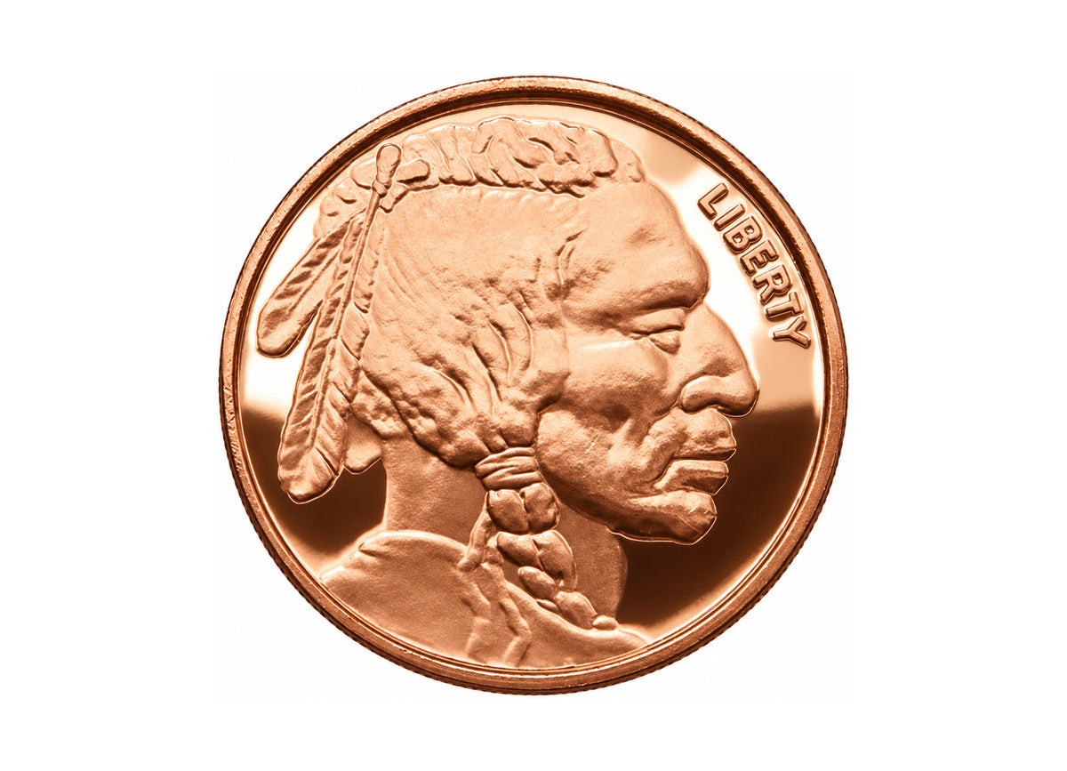 Indian Head 1 oz Copper Round, front design — Altrukom Bullion