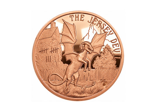 The Jersey Devil 1 oz Copper Round, front design — Altrukom Bullion