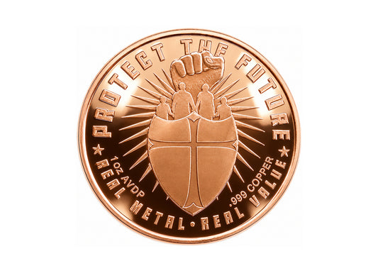 Men + Arms – Safety in Numbers 1 oz Copper Round, reverse design — Altrukom Bullion
