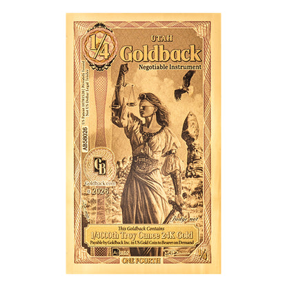 2026 Utah quarter Alpha Goldback — front