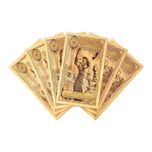 2026 California, Utah and Idaho 1/4 Goldback 6-note set — 2 of each state, 1.5 GB total