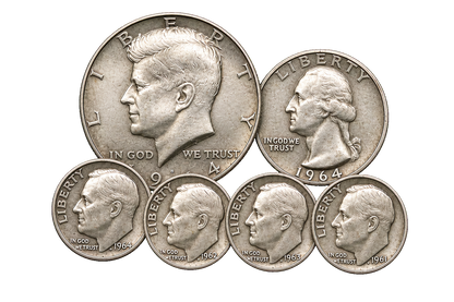 Constitution 90% Silver Bullion Bundle at $50 for fractional historic silver stacking by Altrukom.