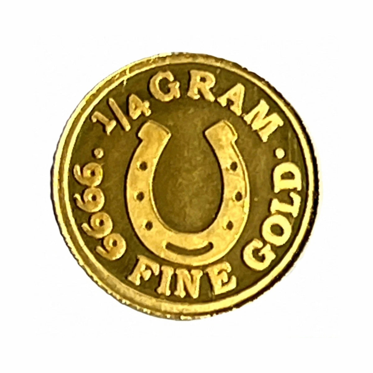 Altrukom Bullion 1/4 gram Monarch Lucky Horseshoe .9999 gold round, front design