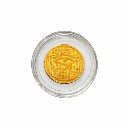 Altrukom Bullion 1/500 oz Monarch Eye of Ra .9999 gold round, detail view