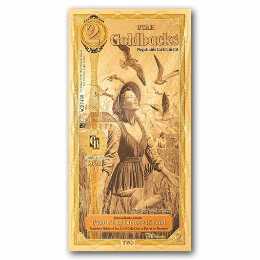 2026 Utah 2 Goldback Alpha Series — single-note front