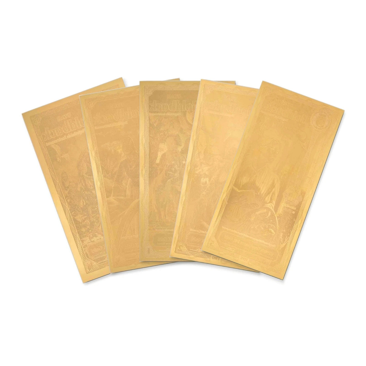 2026 Utah Goldback 5-Denomination Set 1/4 1/2 1 2 5 Alpha Series — pack reverse view