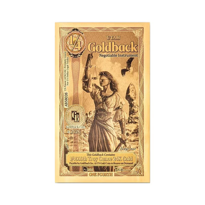 2026 Utah 1/4 Goldback Alpha Series — single-note front