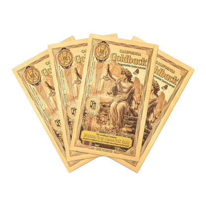 2026 California 1/4 Goldback 4 Note Pack Alpha 24K Gold 1 GB Total — pack front view